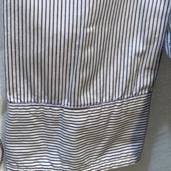 GUESS STRIPED SNAP-DOWN SHIRT MESH/LACE APPLIQUÉ SZ XS - Picture 4 of 16